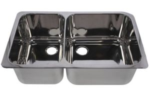 Plastimo stainless steel double sink - Large bowl on right