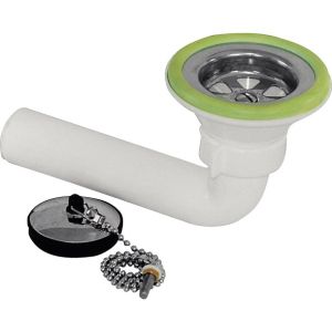 Angled sink drain with Plastimo stopper