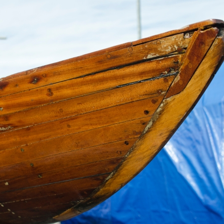 Wooden boat one coat of boat lacquer