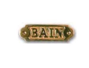 Plaque en laiton « Bain » F&S