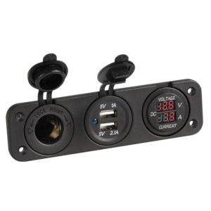 Voltmètre ampèremètre digital 12V + 2 USB Osculati