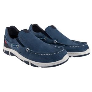 Chaussures Equipe Elastique bleu marine de profil